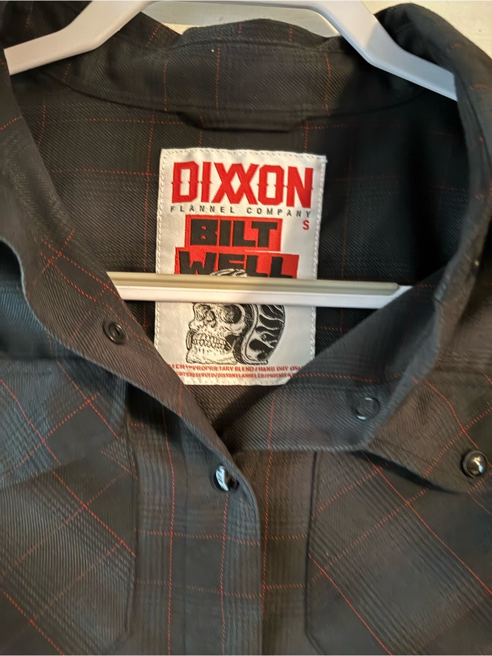 DIXXON Black Shirt with Red Grid Stitching